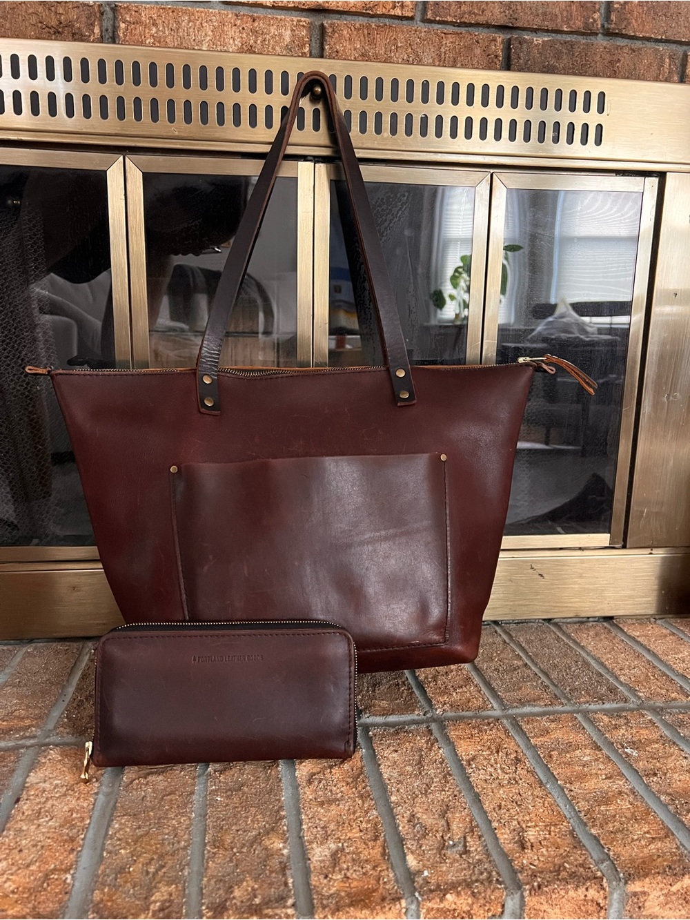 Portland Leather Goods Zippered Tote Bag and Wallet